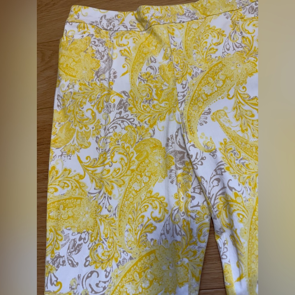 Chico's so slimming Brigitte 360 Coastal Paisley Pineapple ankle sz 2 12 - Picture 3 of 9